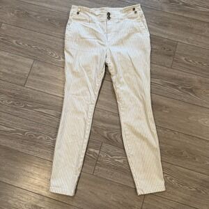 Pilcro Anthropologie High Rise‎ Skinny Pants Stripe Neutral Women's Size 29